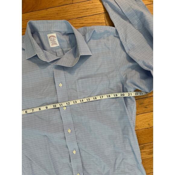 Men’s Size L 15.5 35 Brooks Brothers Button Up Blue Shirt - Picture 5 of 7